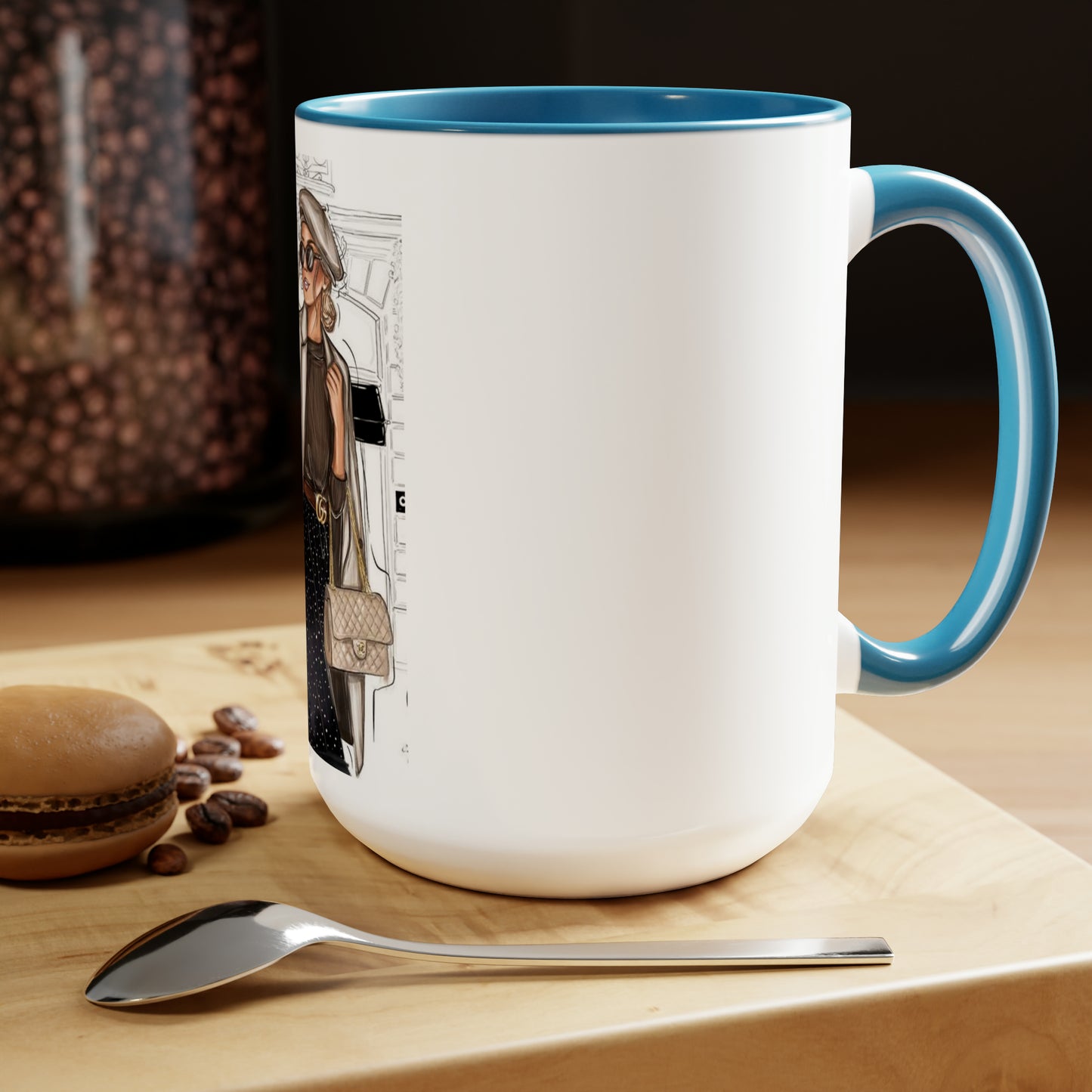 City Girl Two-Tone Coffee Mugs, 15oz