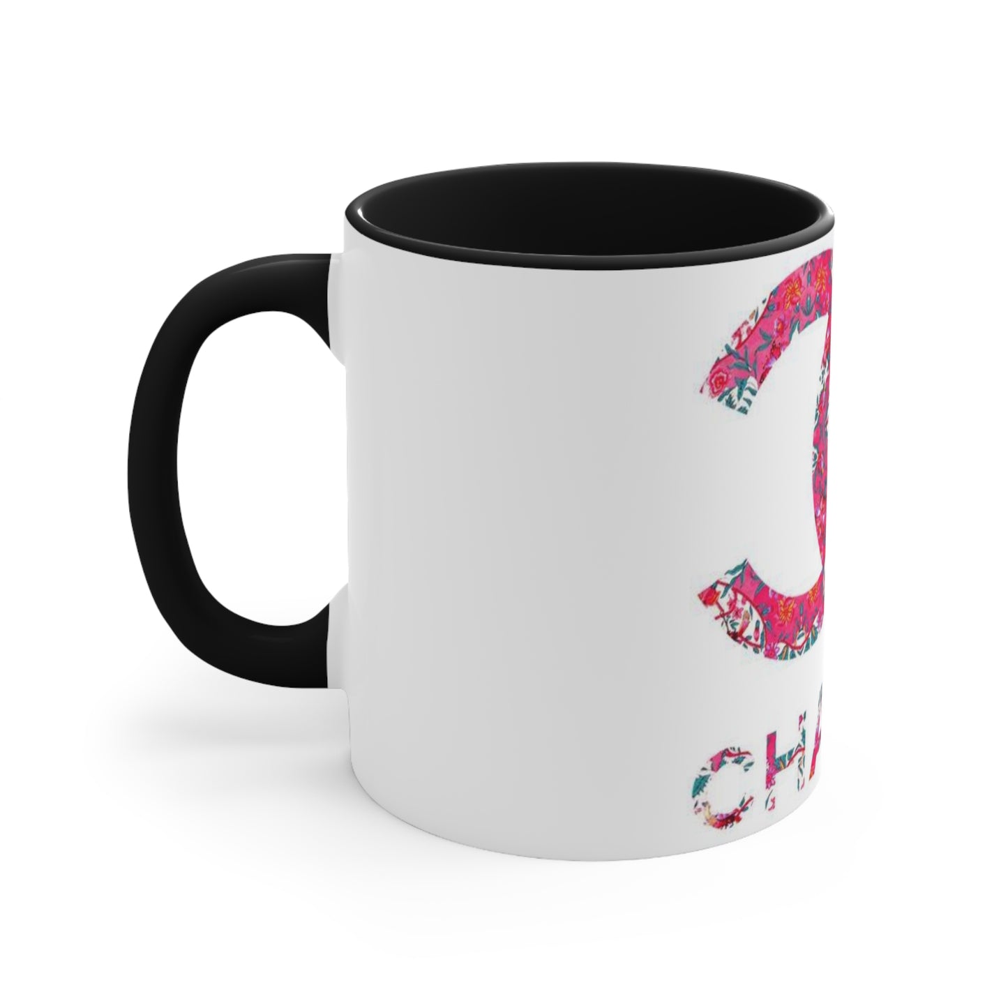 Pink Floral CC Accent Mug