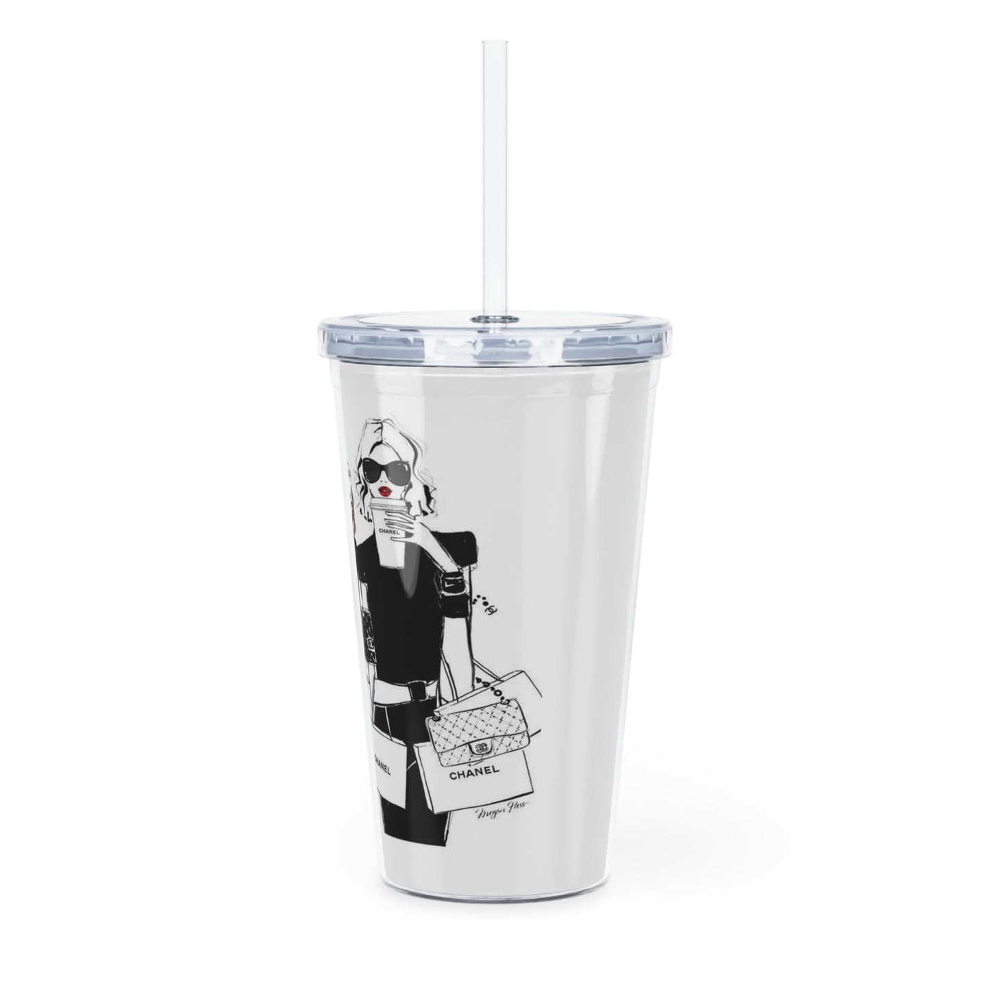 High End Fashion Plastic Tumbler with Straw