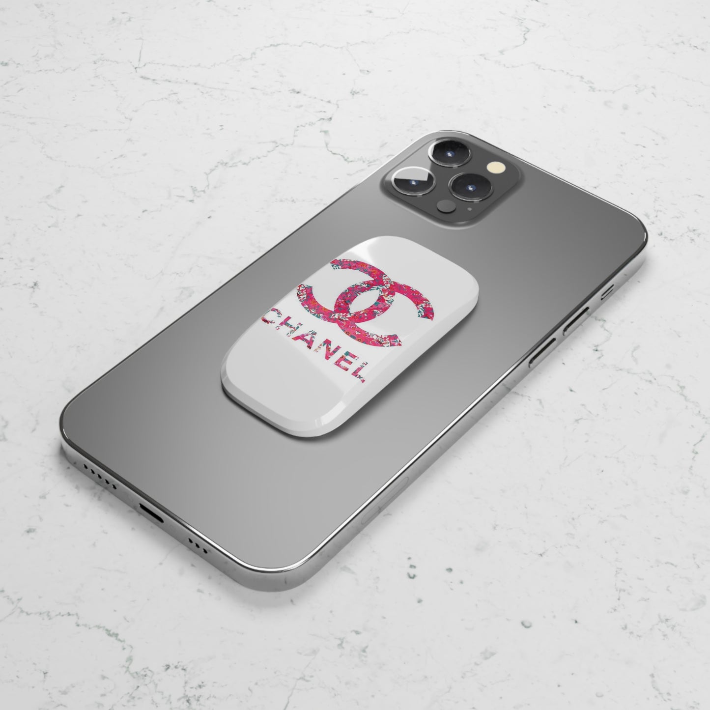 Pink Floral CC Phone Click-On Grip