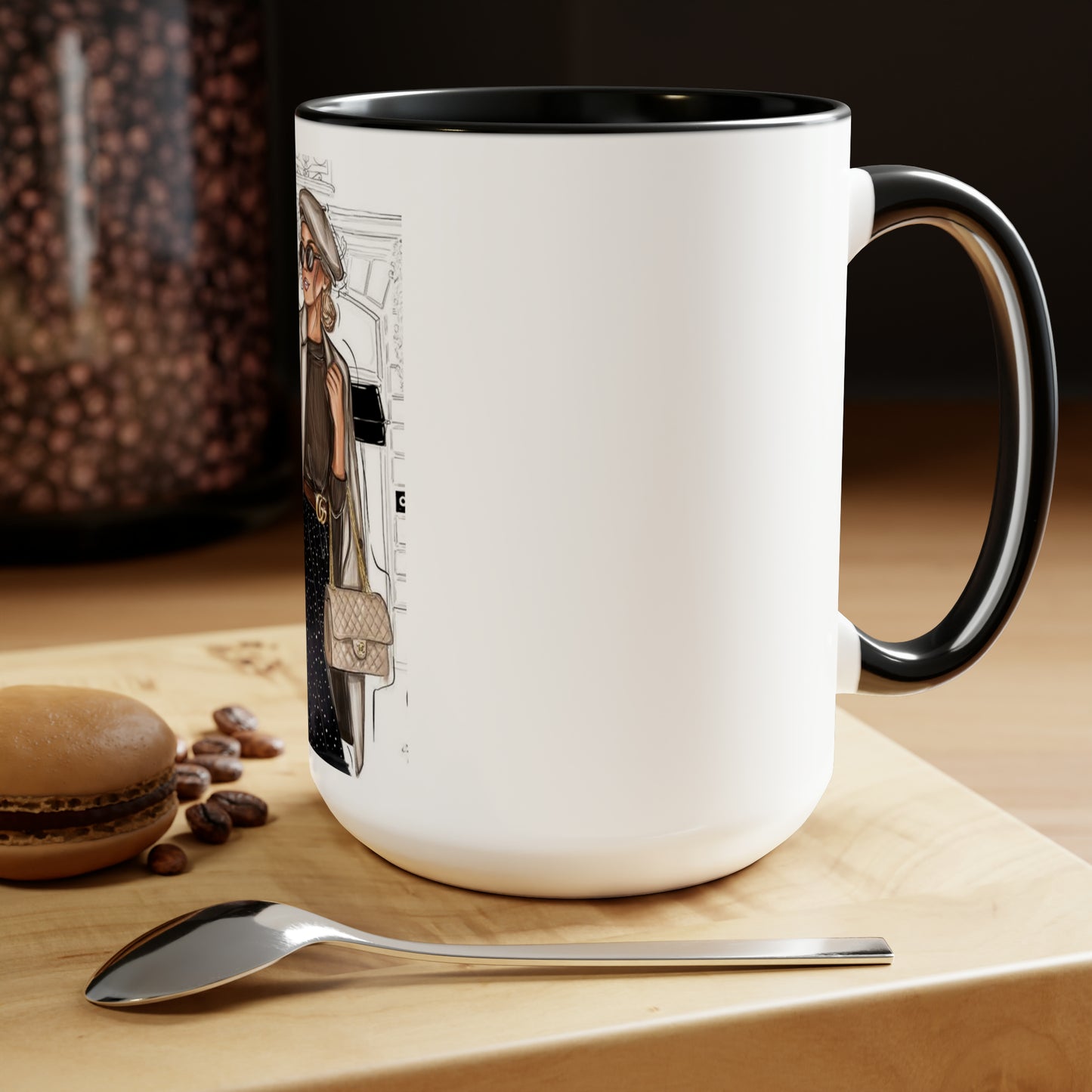 City Girl Two-Tone Coffee Mugs, 15oz