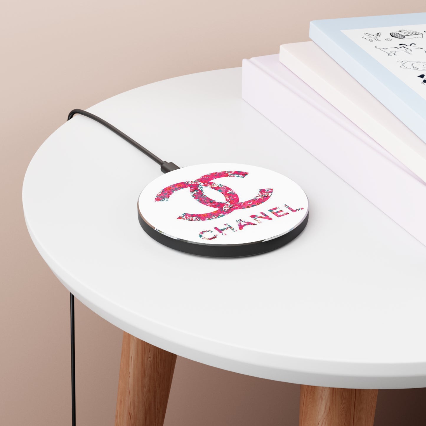 Pink Floral CC Wireless Charger
