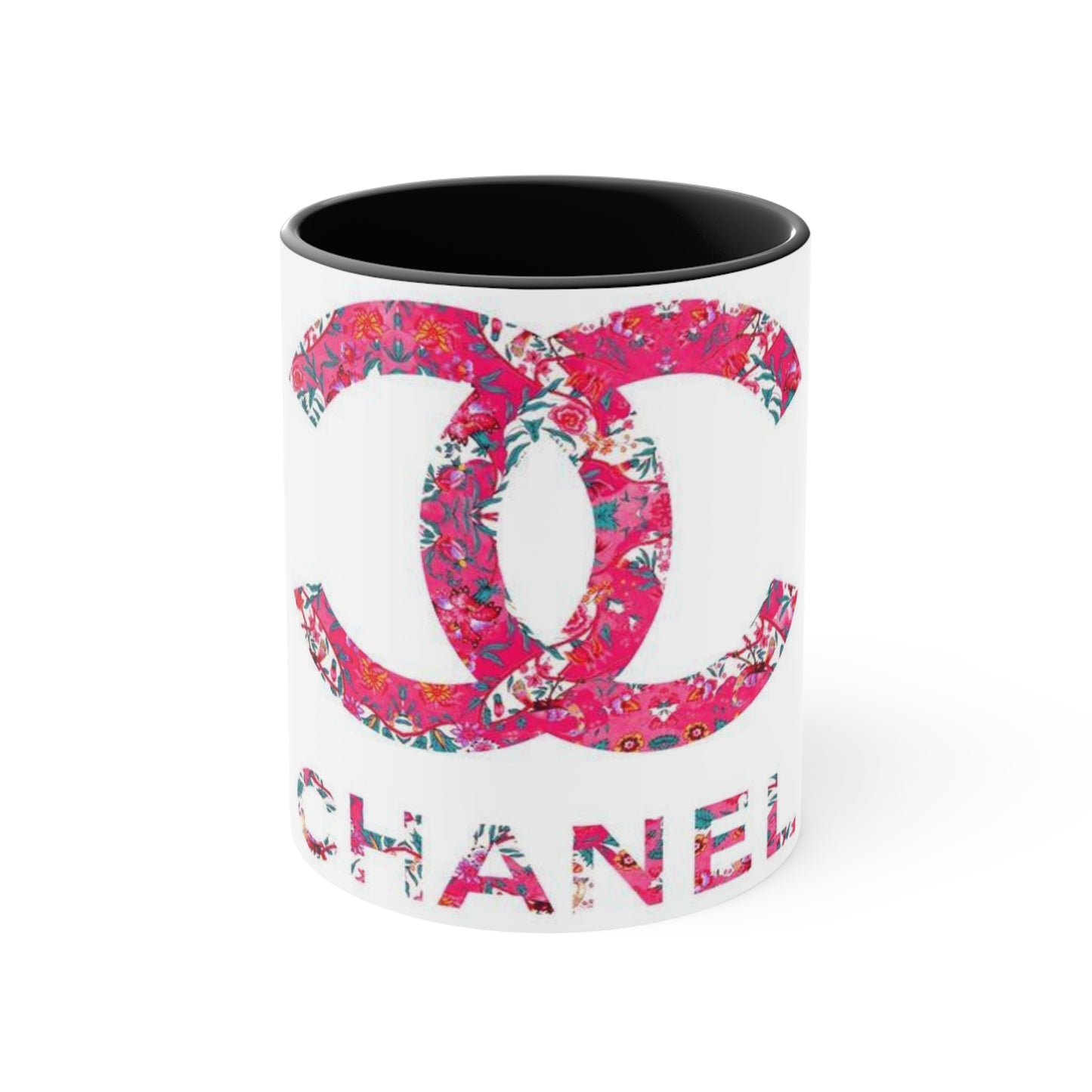 Pink Floral CC Accent Mug