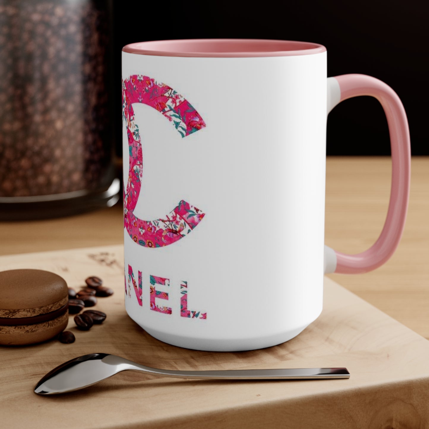 Pink Floral CC Accent Mug