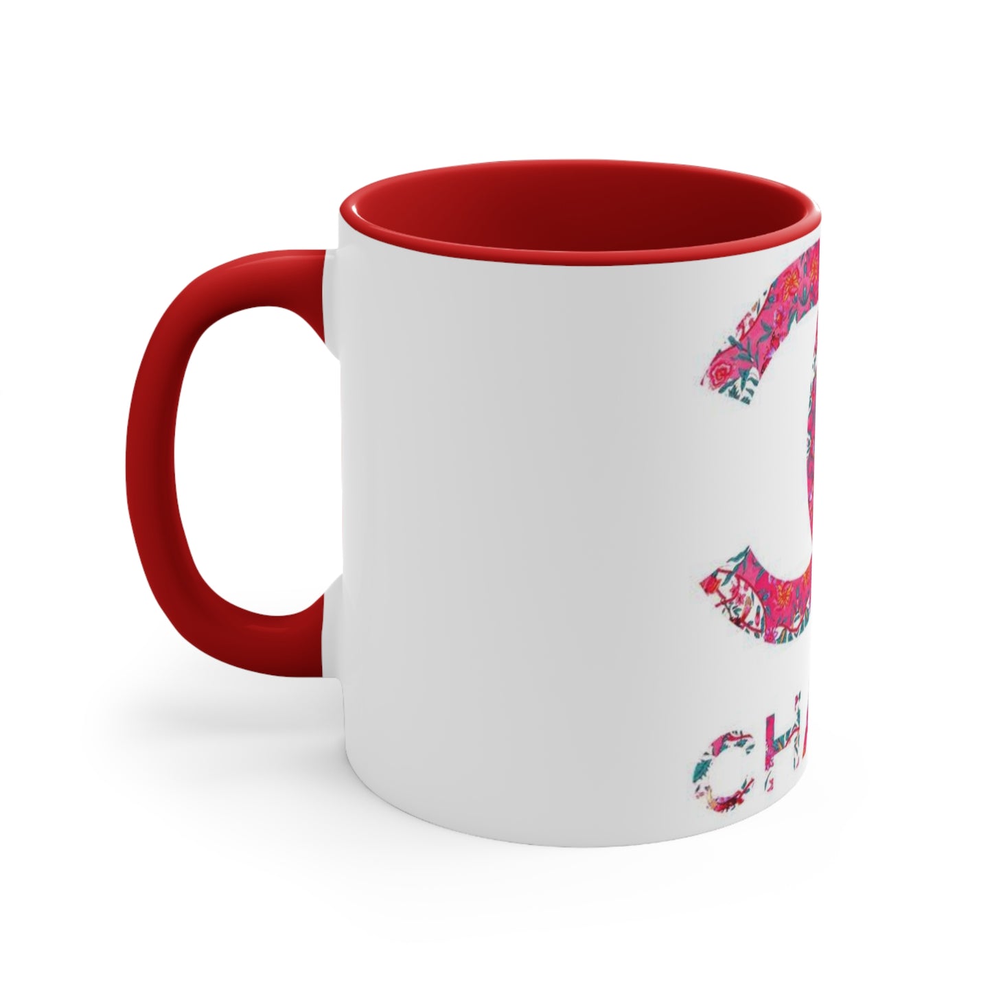 Pink Floral CC Accent Mug