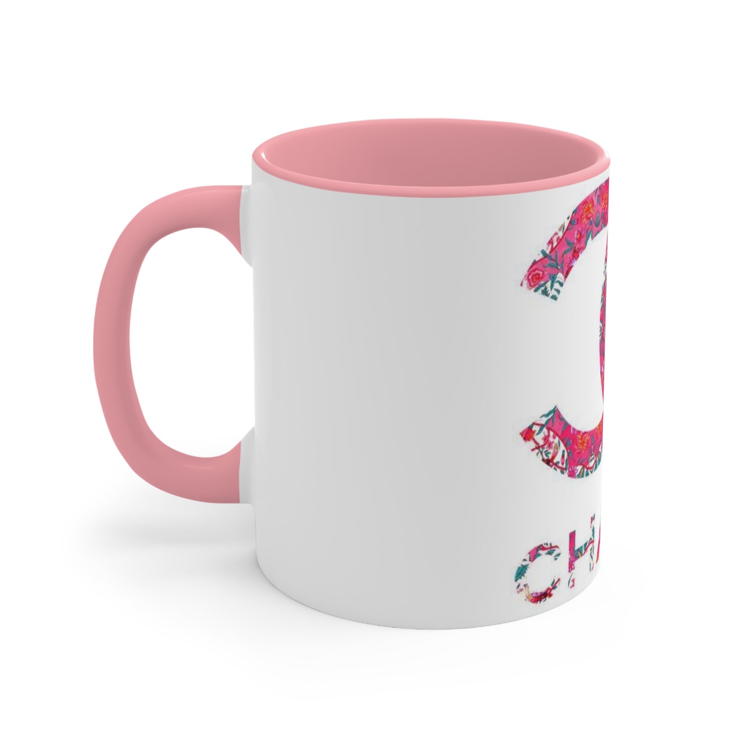 Pink Floral CC Accent Mug