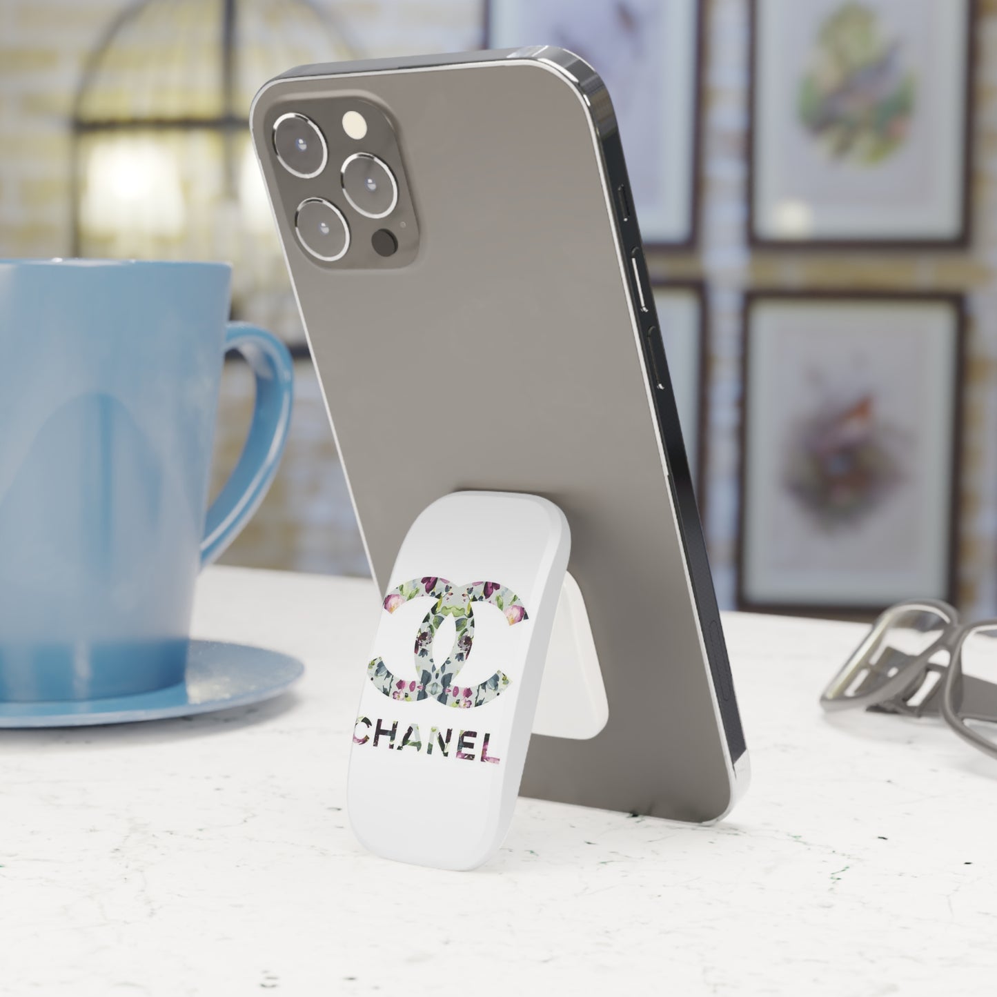 Floral CC Phone Click-On Grip