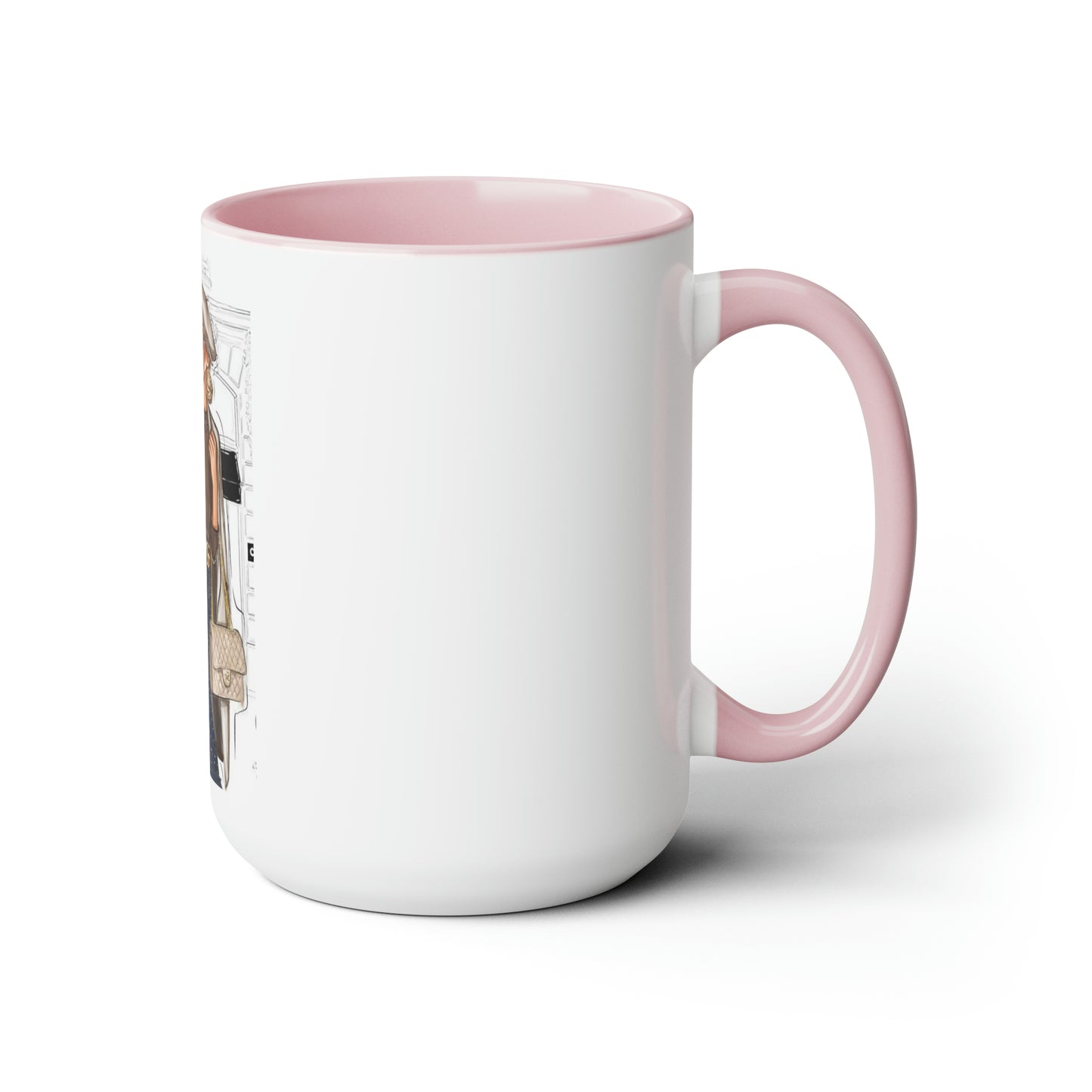 City Girl Two-Tone Coffee Mugs, 15oz