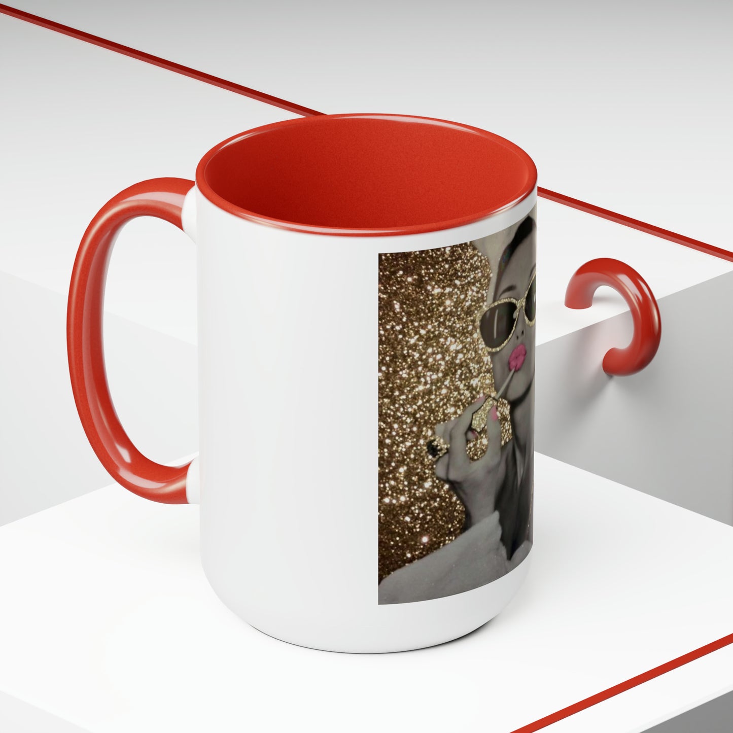 Lip Gloss Two-Tone Coffee Mugs, 15oz