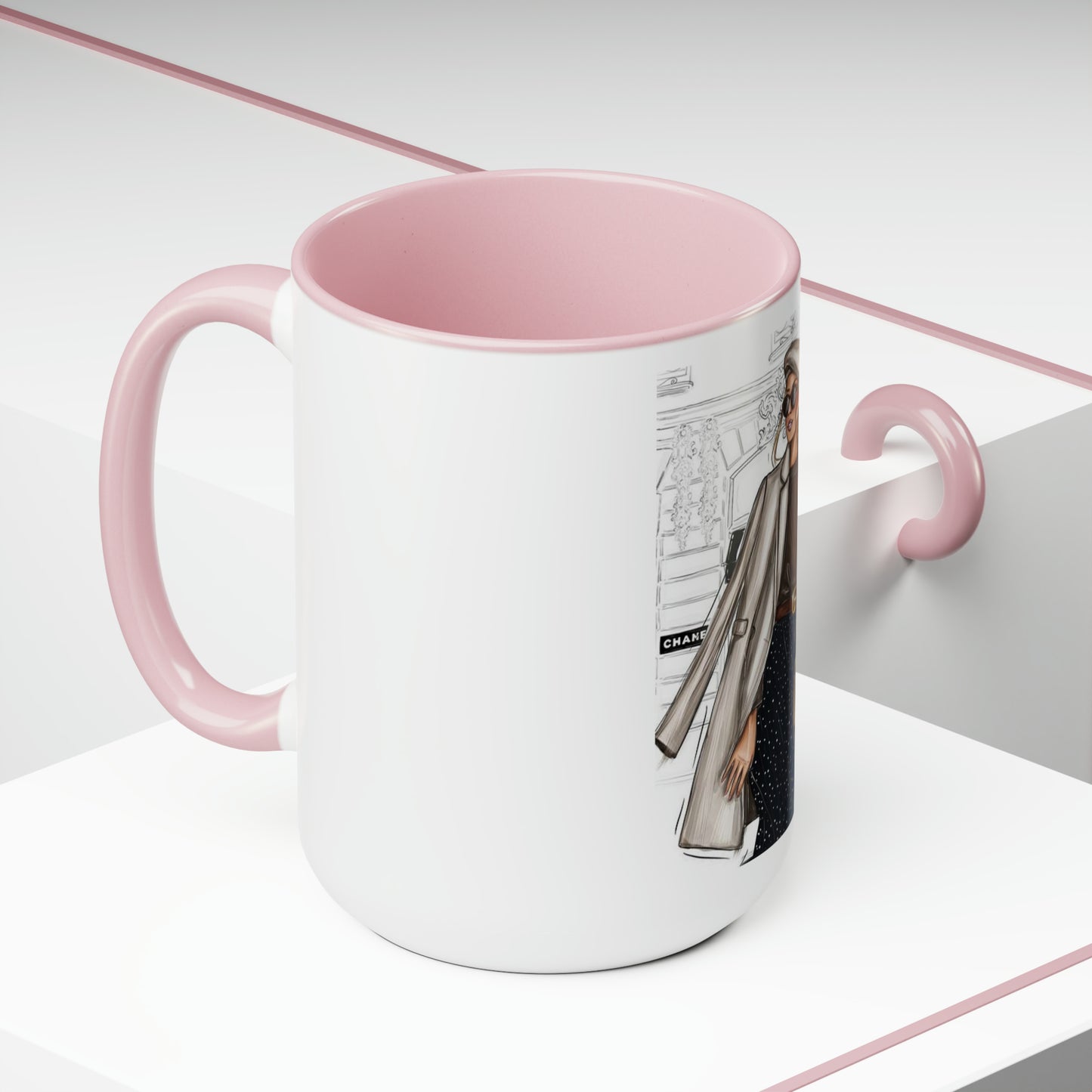 City Girl Two-Tone Coffee Mugs, 15oz
