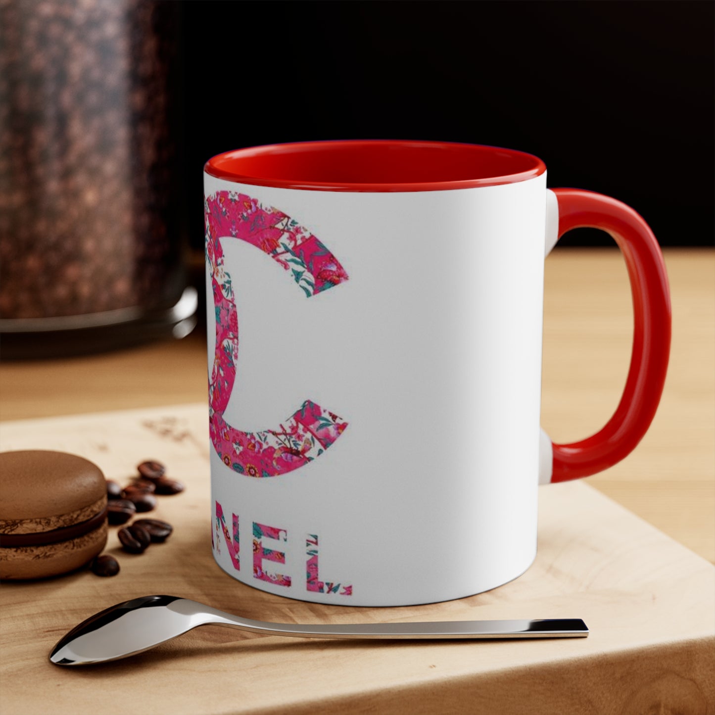 Pink Floral CC Accent Mug
