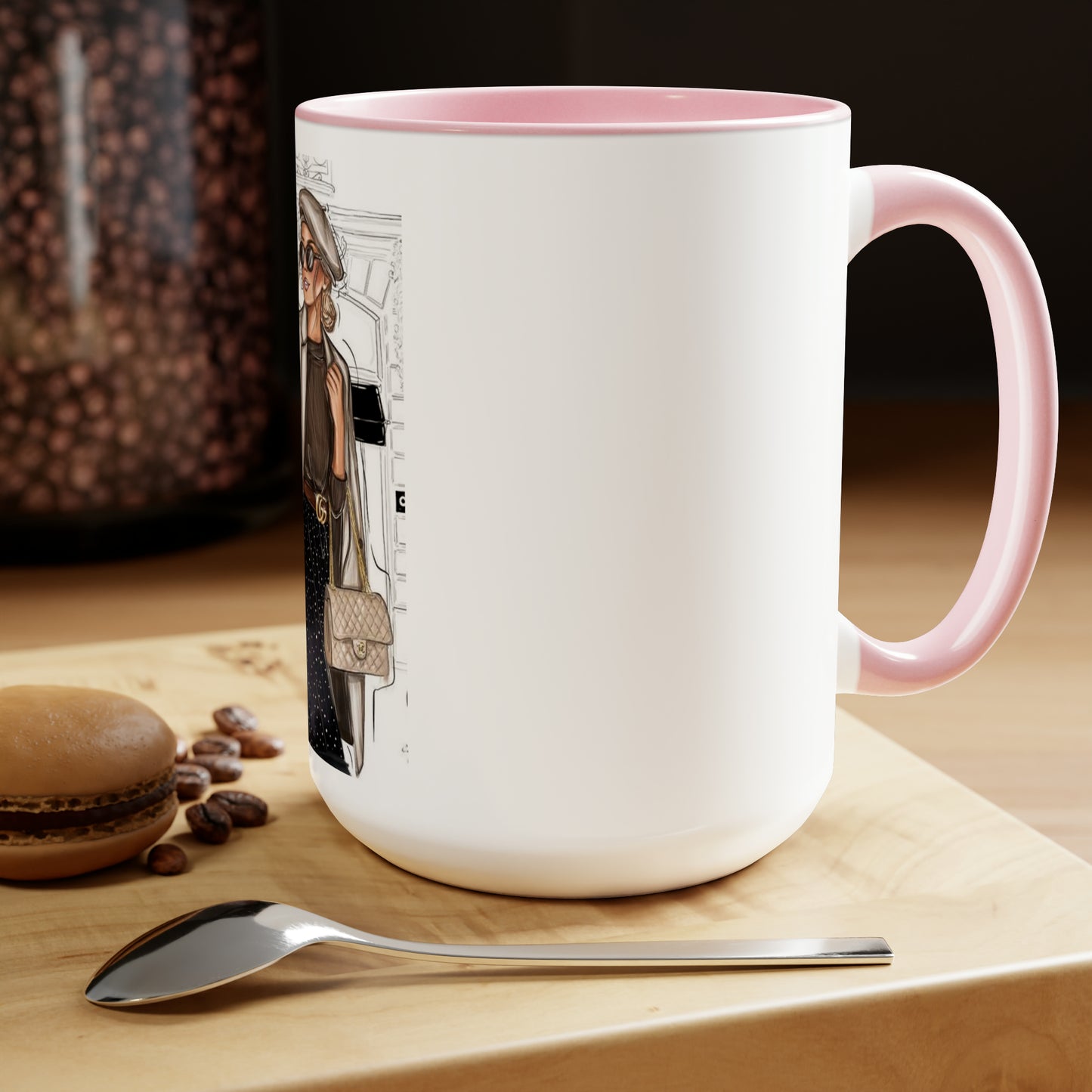 City Girl Two-Tone Coffee Mugs, 15oz