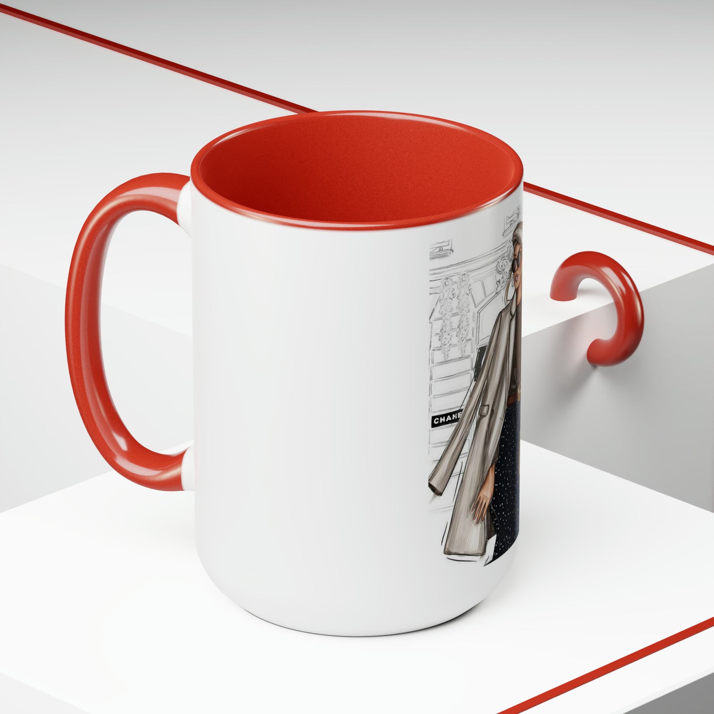 City Girl Two-Tone Coffee Mugs, 15oz