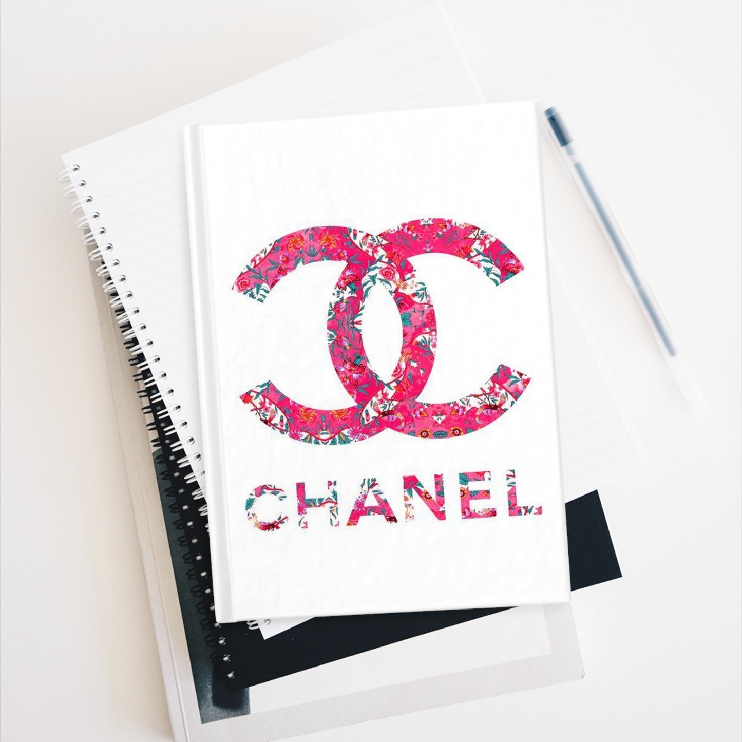 Pink Floral CC Journal - Ruled Line
