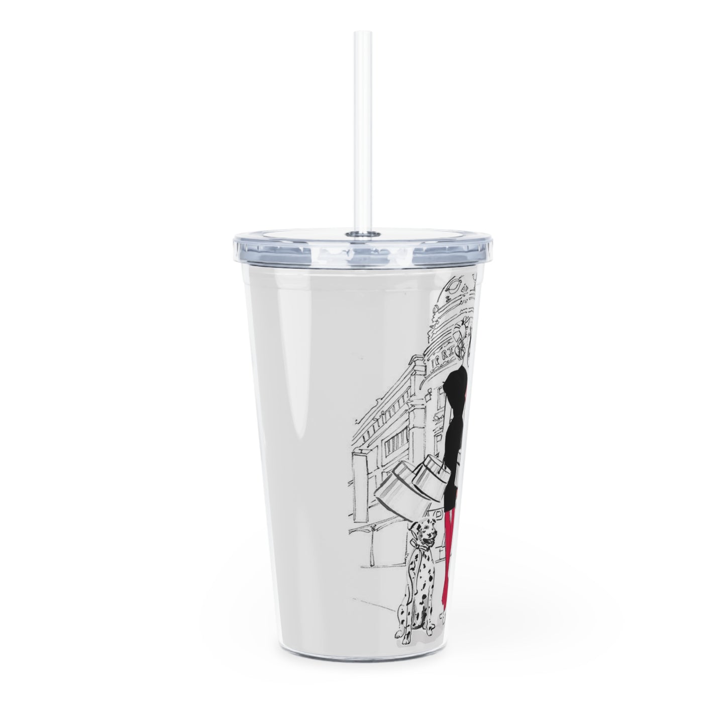 French Fashion Plastic Tumbler with Straw