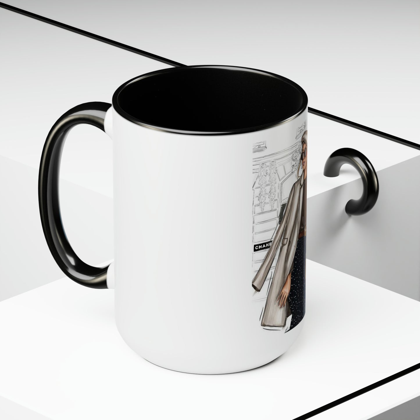City Girl Two-Tone Coffee Mugs, 15oz