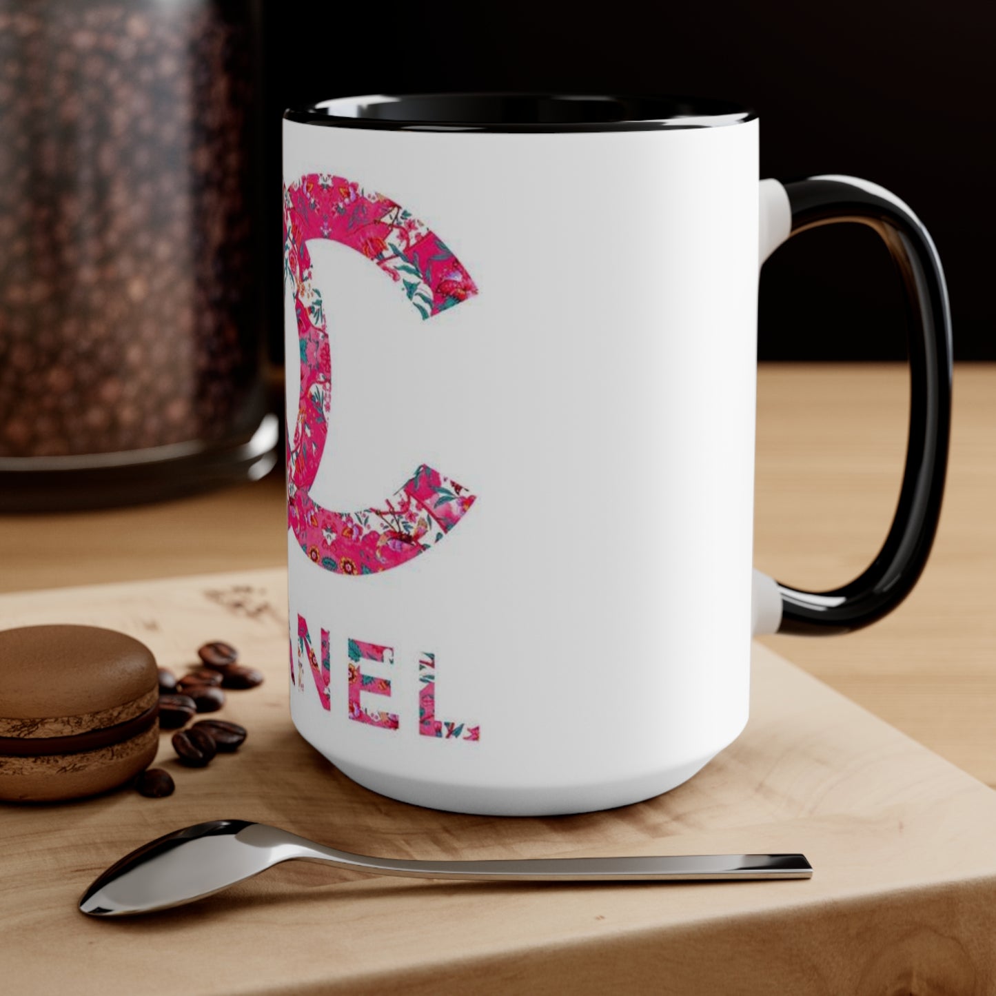Pink Floral CC Accent Mug