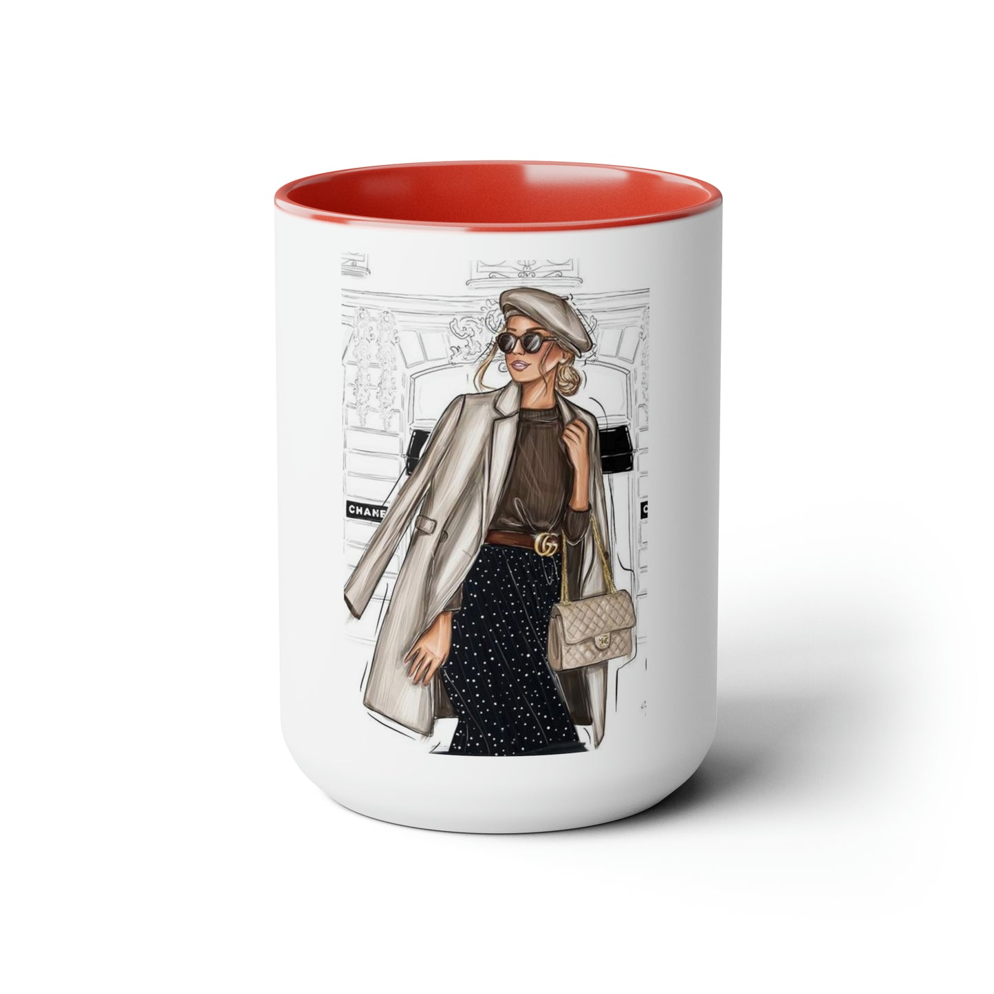 City Girl Two-Tone Coffee Mugs, 15oz