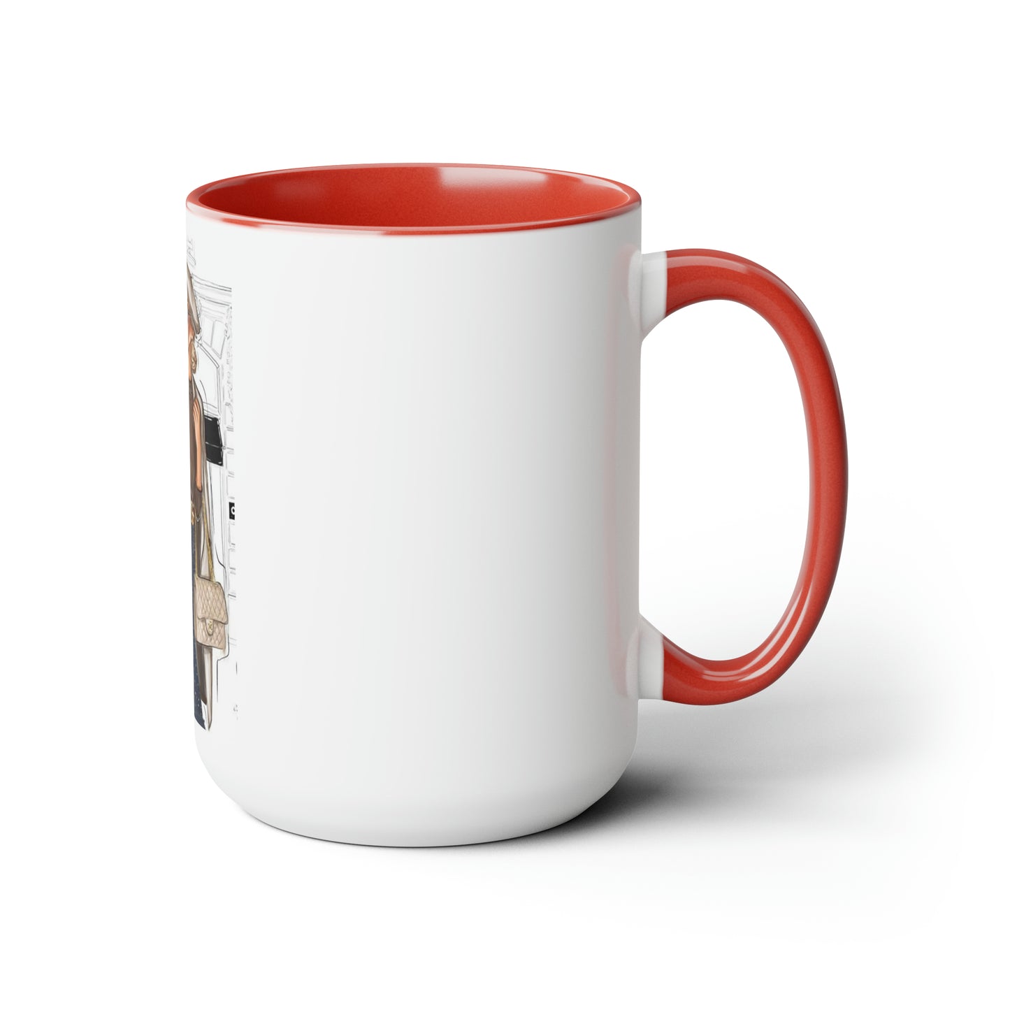 City Girl Two-Tone Coffee Mugs, 15oz