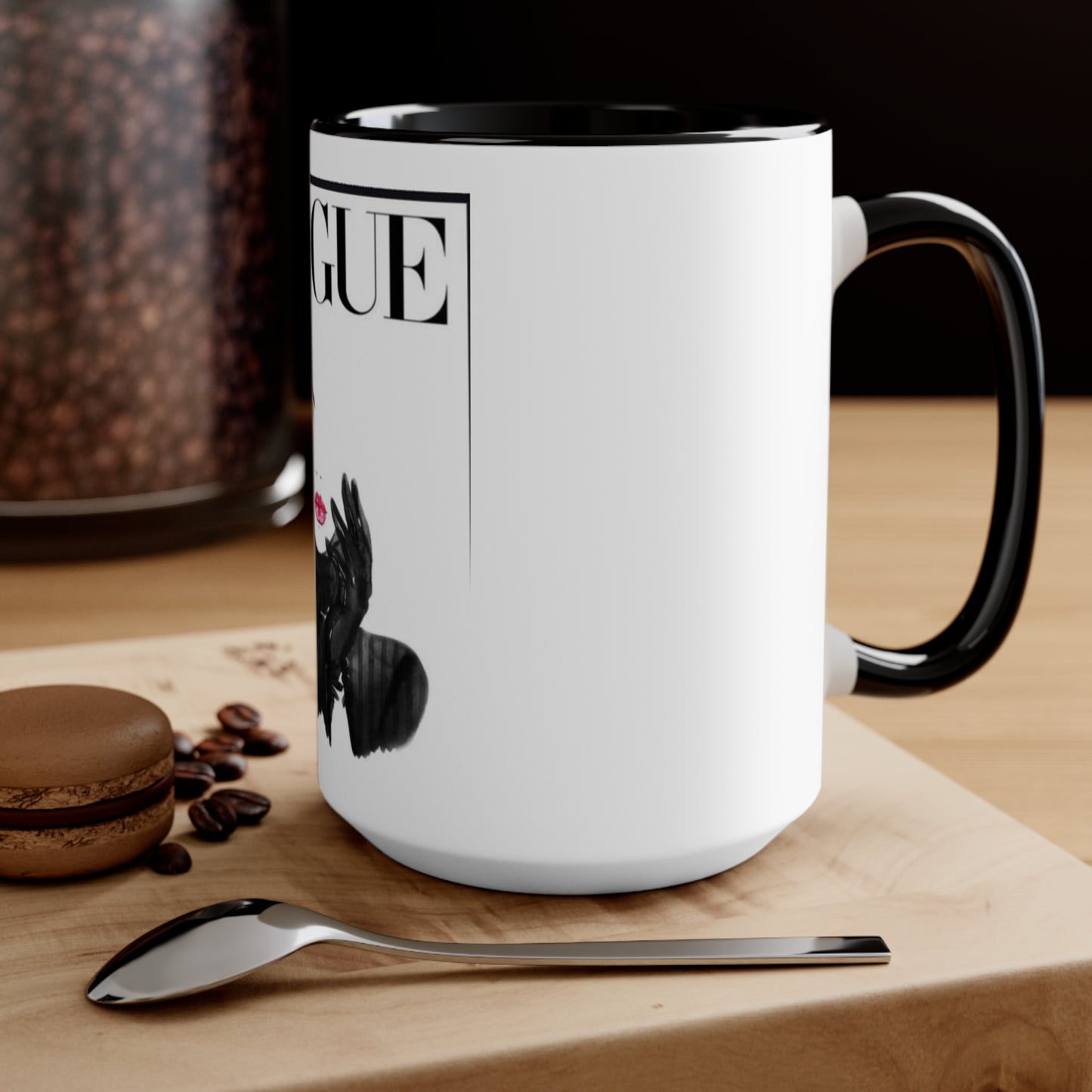 V B&W Accent Mug