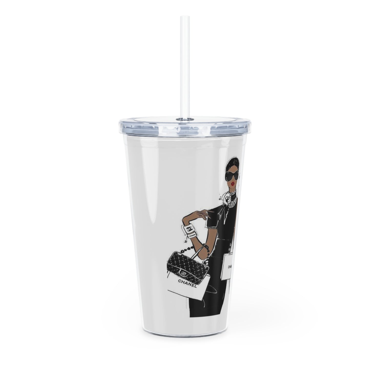 High End Fashion Plastic Tumbler with Straw