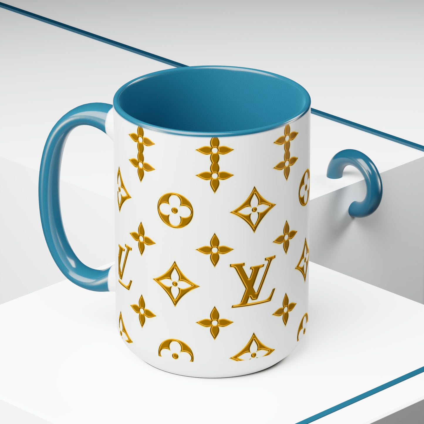 LV Two-Tone Coffee Mugs, 15oz