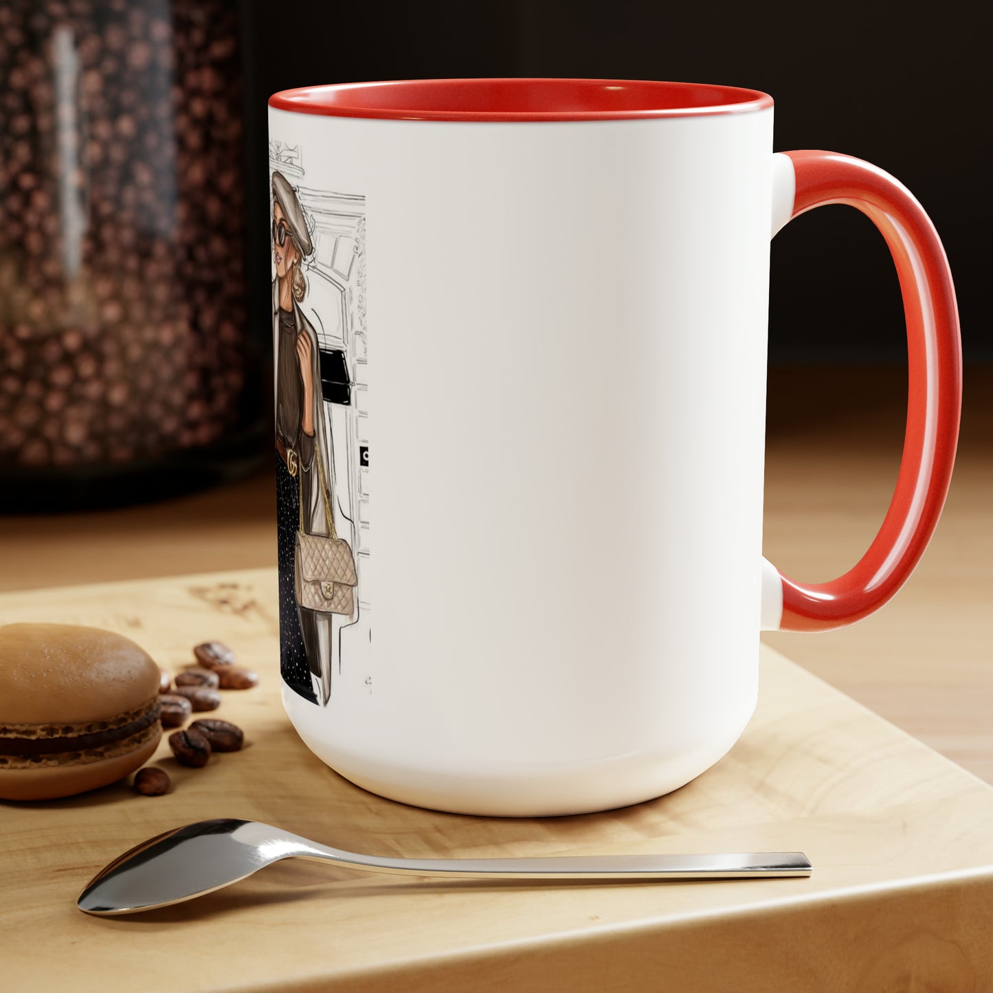 City Girl Two-Tone Coffee Mugs, 15oz