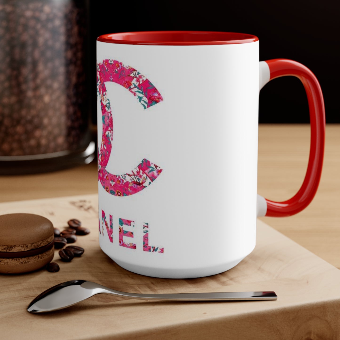 Pink Floral CC Accent Mug