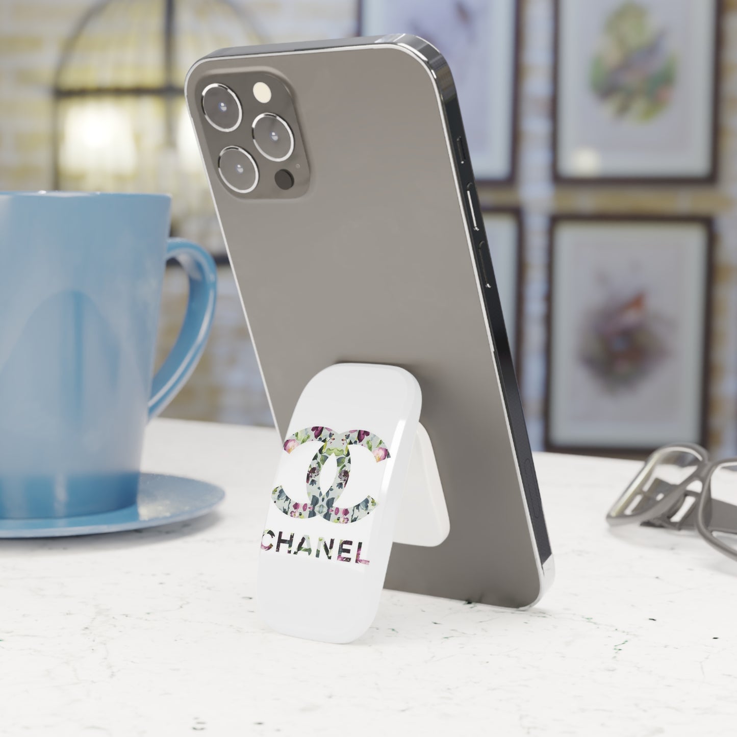 Floral CC Phone Click-On Grip