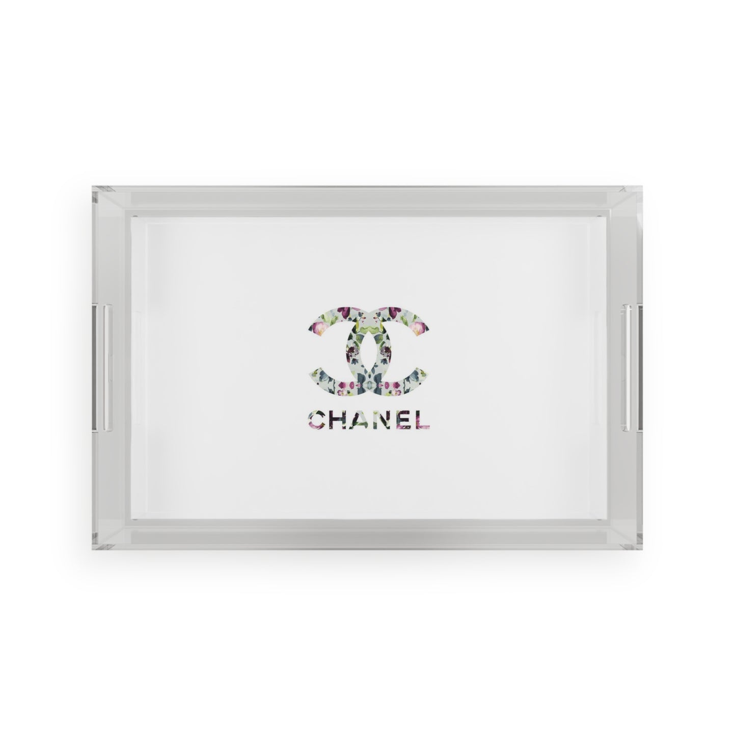 Floral CC Acrylic Serving Tray