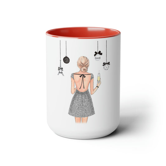 Christmas Girl Two-Tone Coffee Mugs, 15oz