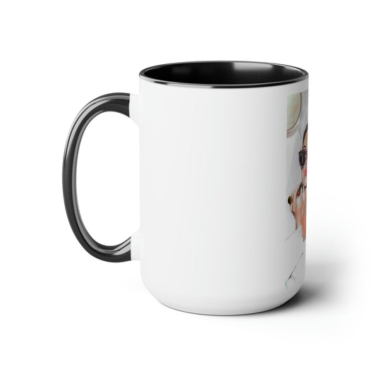 Audrey Two-Tone Coffee Mugs, 15oz