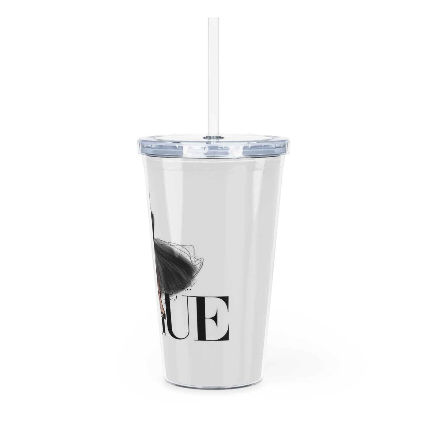 V Fashion Plastic Tumbler with Straw