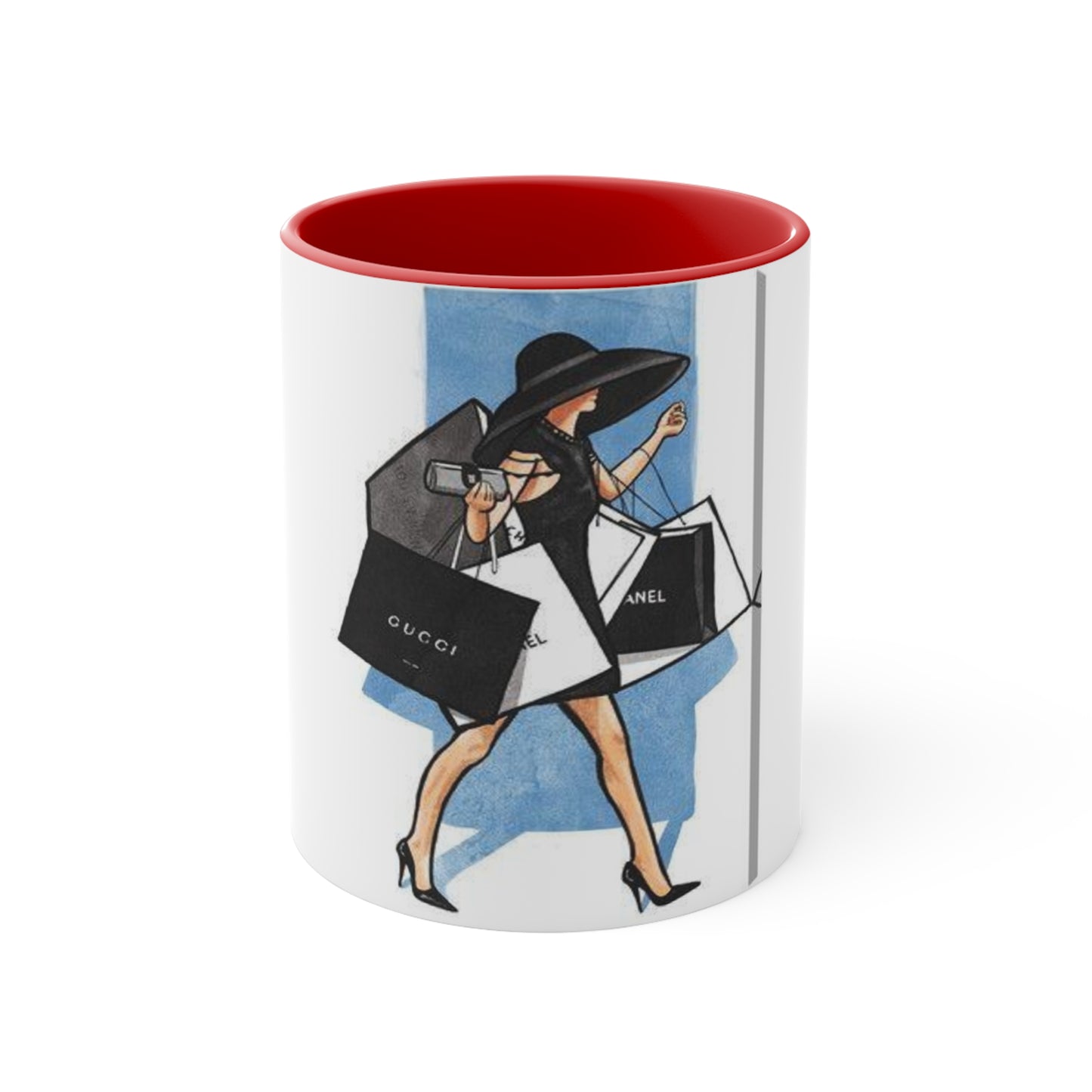 Shop Till You Drop Accent Mug