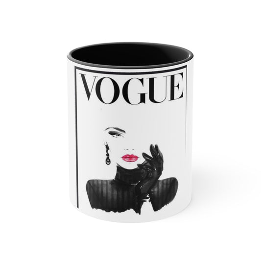 V B&W Accent Mug