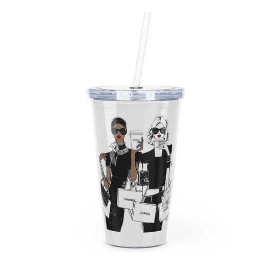 High End Fashion Plastic Tumbler with Straw