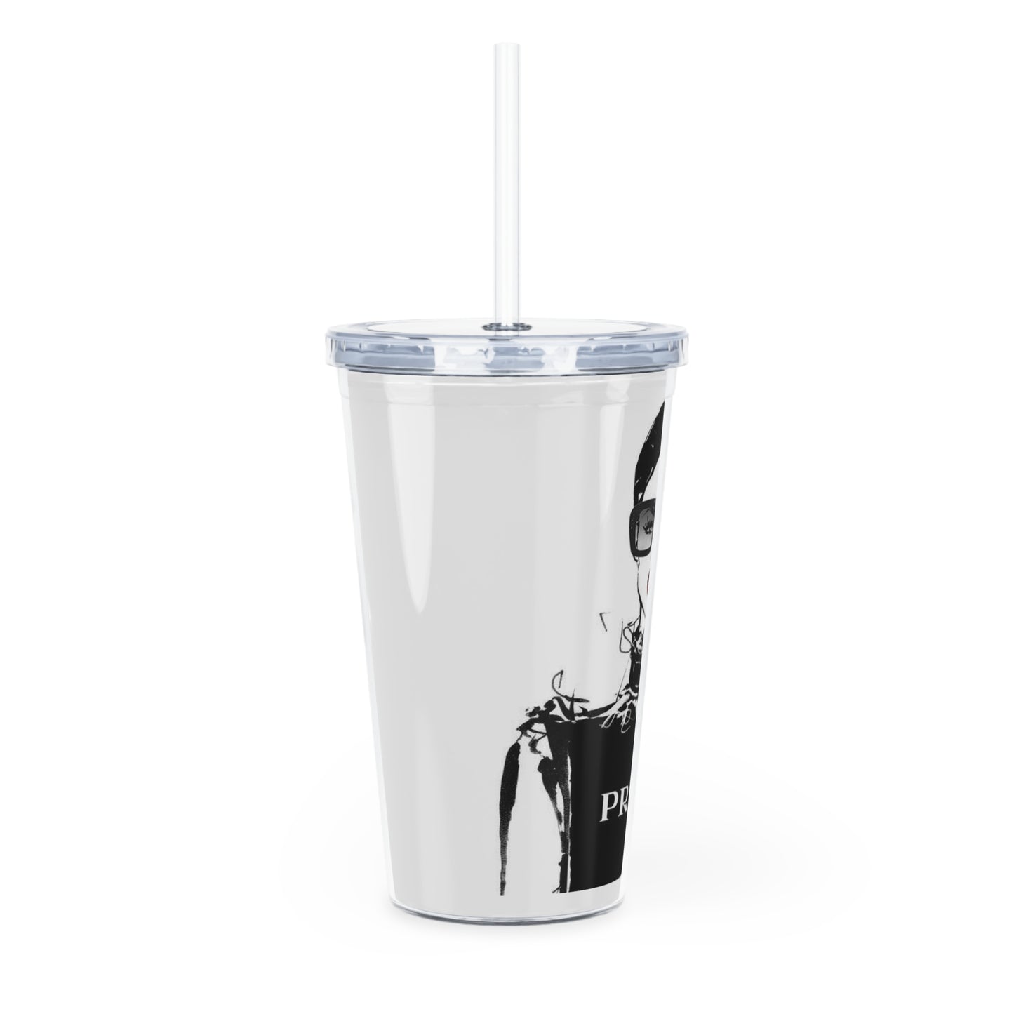 B&W Fashion Plastic Tumbler with Straw