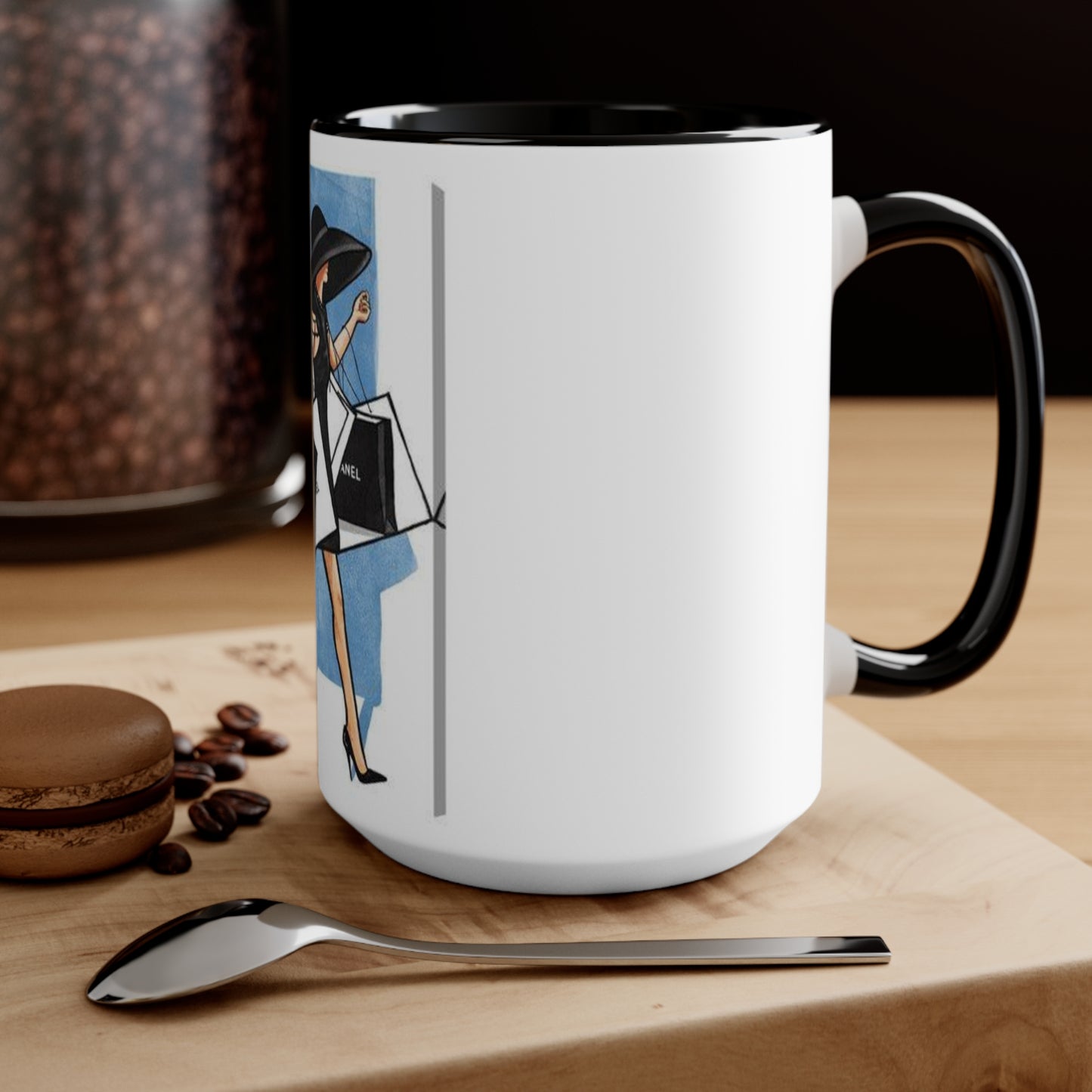 Shop Till You Drop Accent Mug