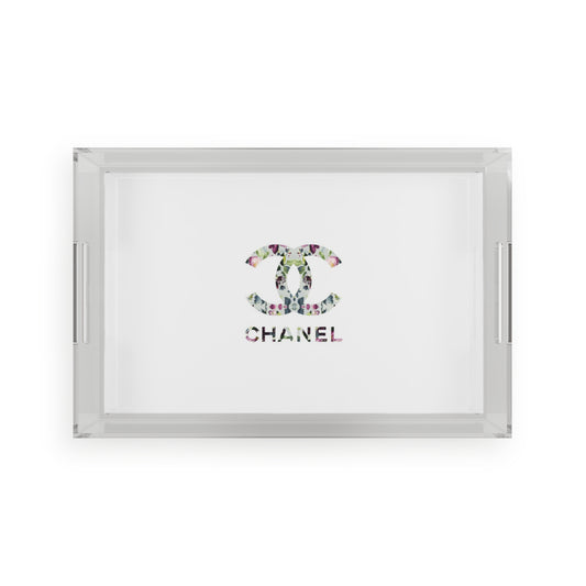 Floral CC Acrylic Serving Tray